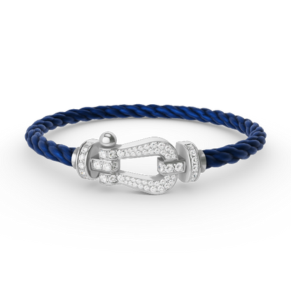 [Radiant Gem]¯FORCE LARGE HORSESHOE FULL DIAMOND BRACELET SILVER