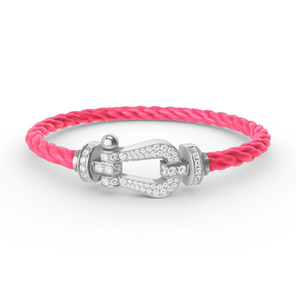 [Radiant Gem]¯FORCE LARGE HORSESHOE FULL DIAMOND BRACELET SILVER