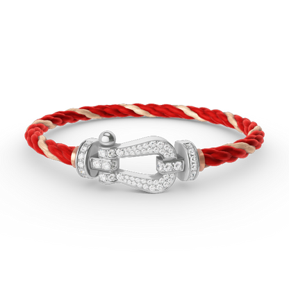 [Radiant Gem]¯FORCE LARGE HORSESHOE FULL DIAMOND BRACELET SILVER