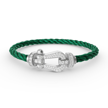 [Radiant Gem]¯FORCE LARGE HORSESHOE FULL DIAMOND BRACELET SILVER