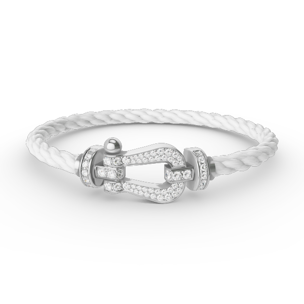 [Radiant Gem]¯FORCE LARGE HORSESHOE FULL DIAMOND BRACELET SILVER