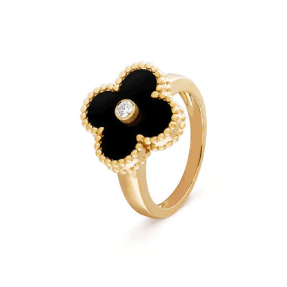 [Radiant Gem]¯CLOVER ONYX RING GOLD DIAMOND