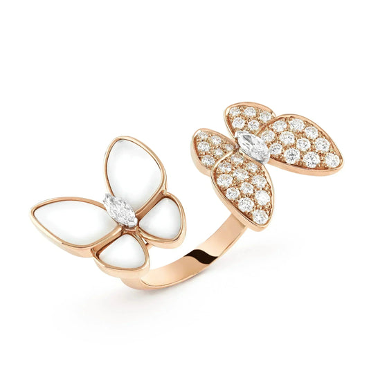 [Radiant Gem]¯TWIN BUTTERFLY DIAMOND MOP RING